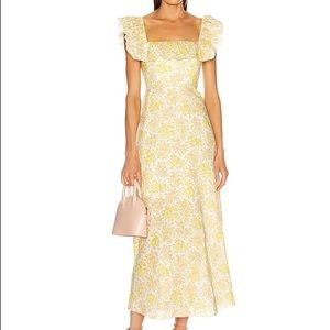 Zimmermann Goldie Ruffle Dress in Citrus Floral 0
